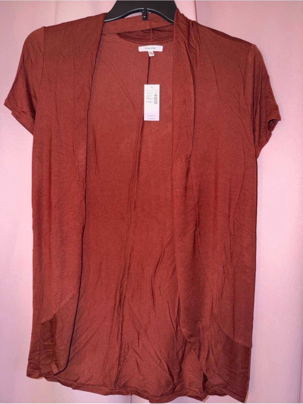Maurice’s Burgundy Open-Front Short Sleeve Cardigan